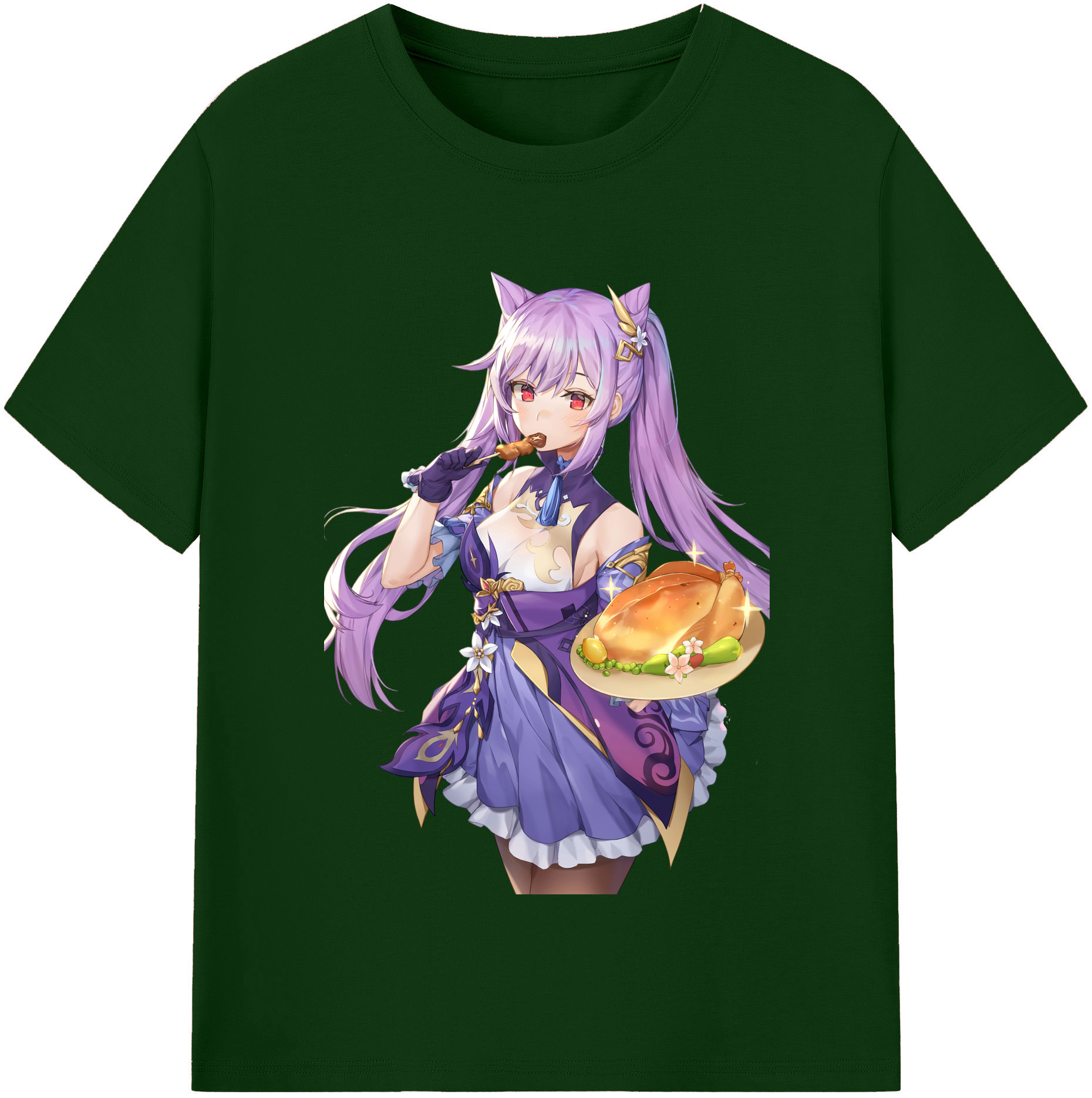 げんし神 刻晴 こくせい genshin Kokusei 綿100％半袖Tシャツ（フロントプリント）